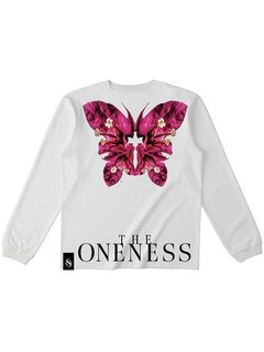 《予約品》 Bougainvilea LongSleeve T / 長袖Tシャツ / ホワイト×ピンク【THE ONENESS】
