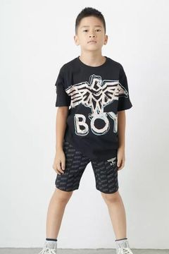 【Kids】 ピンクロゴプリントTシャツ / ブラック  【BOY LONDON】