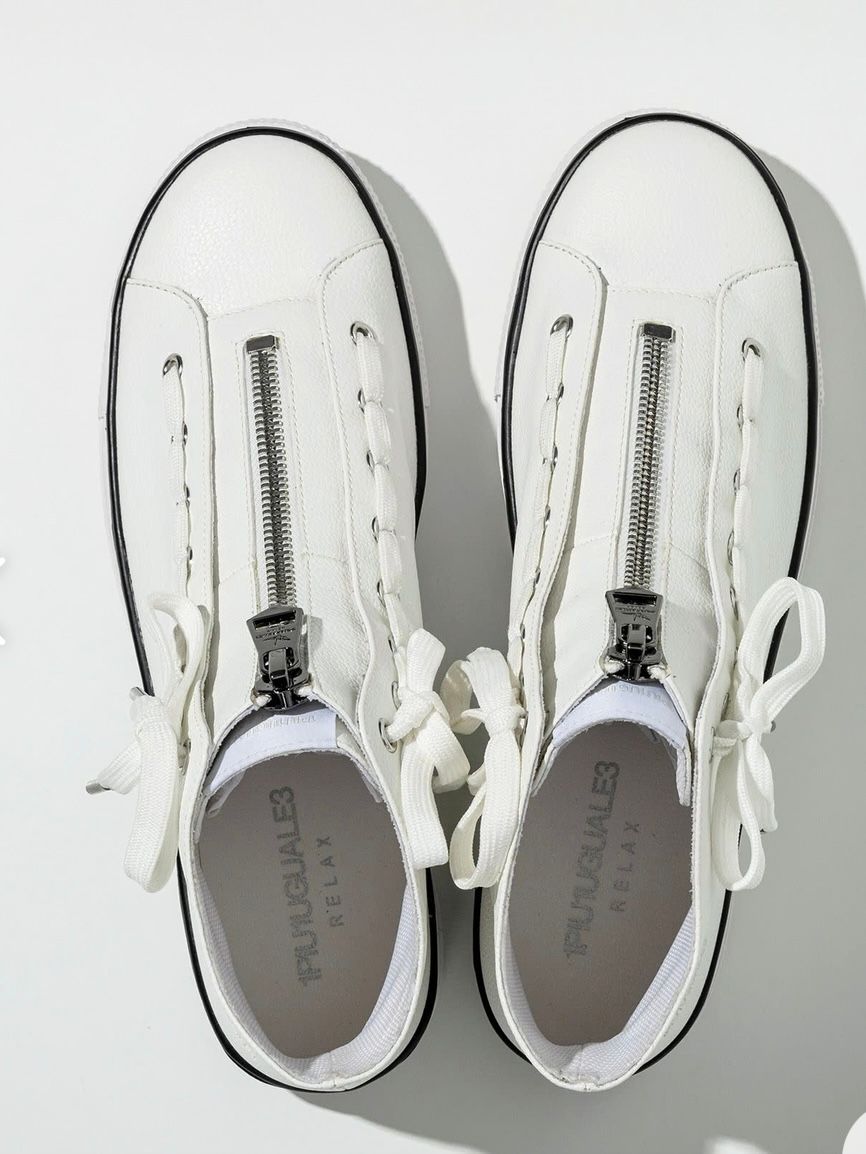 LUXURIOUS ZIP ハイカットスニーカーホワイト 【1PIU1UGUALE3 RELAX】