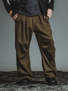 ツータックイージーパラシュートトラウザーズ ブラウン【NOID.】