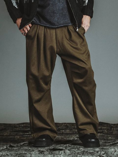 ツータックイージーパラシュートトラウザーズ ブラウン【NOID.】