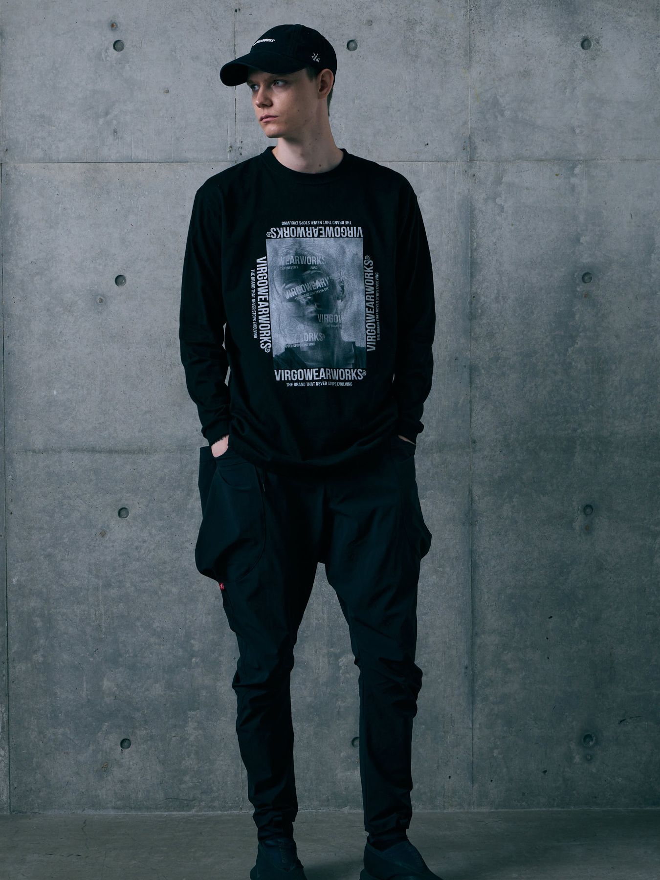AFTER IMAGE LST / プリント ロングスリーブTシャツ / BLACK