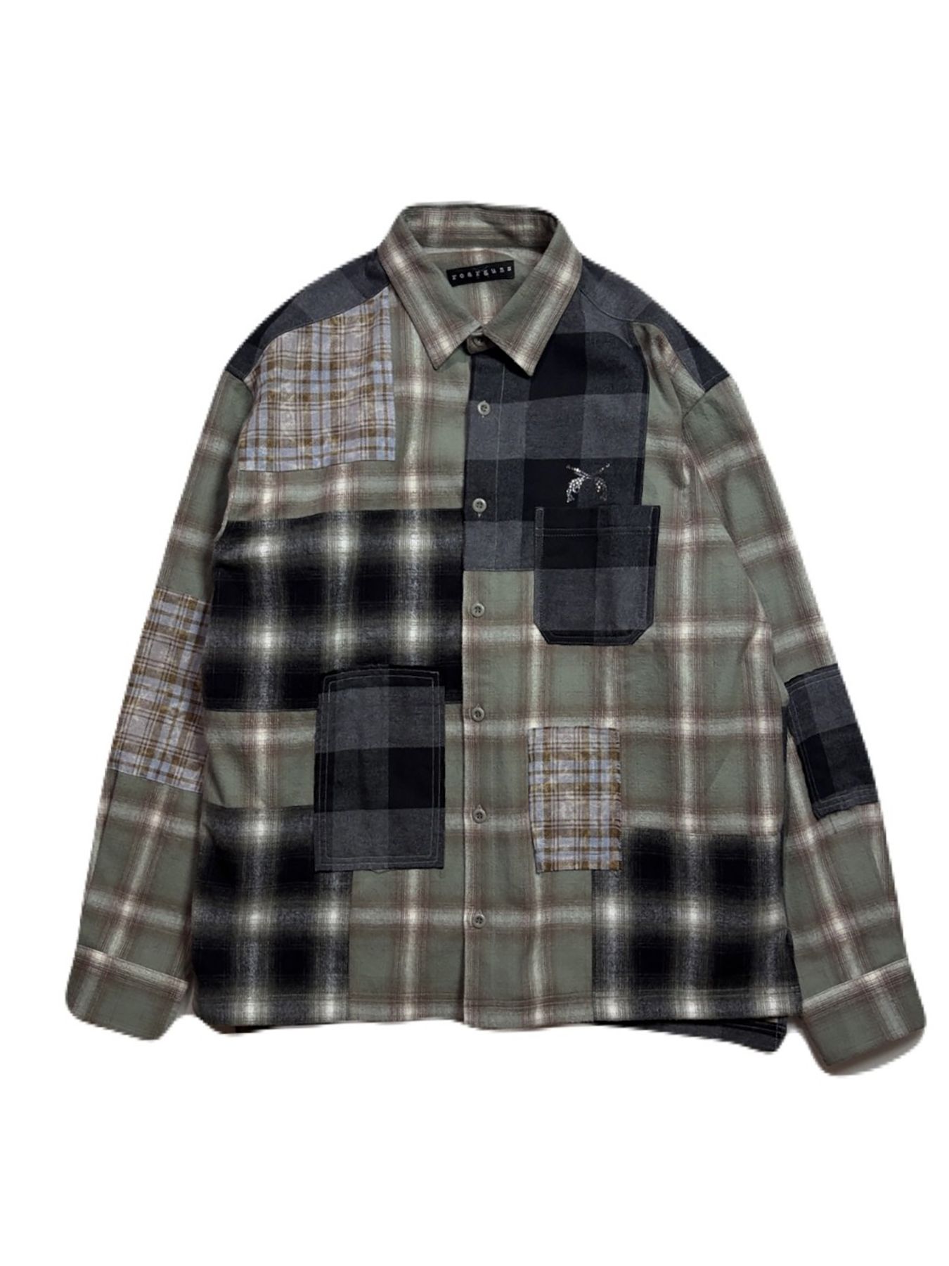 【予約品 3月9日(月) 18:00 締切】MULTI CHECK SH CRY / クリスタルクロスガン マルチ チェック シャツ / グリーン