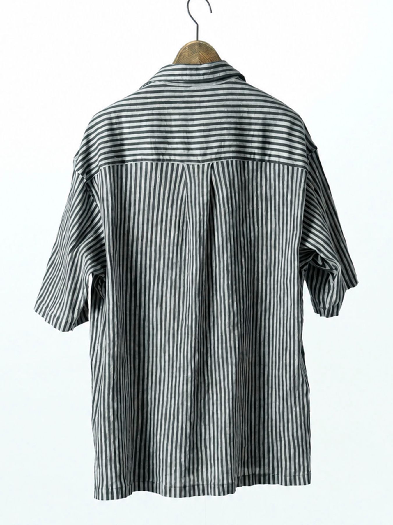 【予約品 11月9日(月) 締切】TAKASHIMAYORYUSHIRT / ストライプ プルオーバーシャツ / グレー