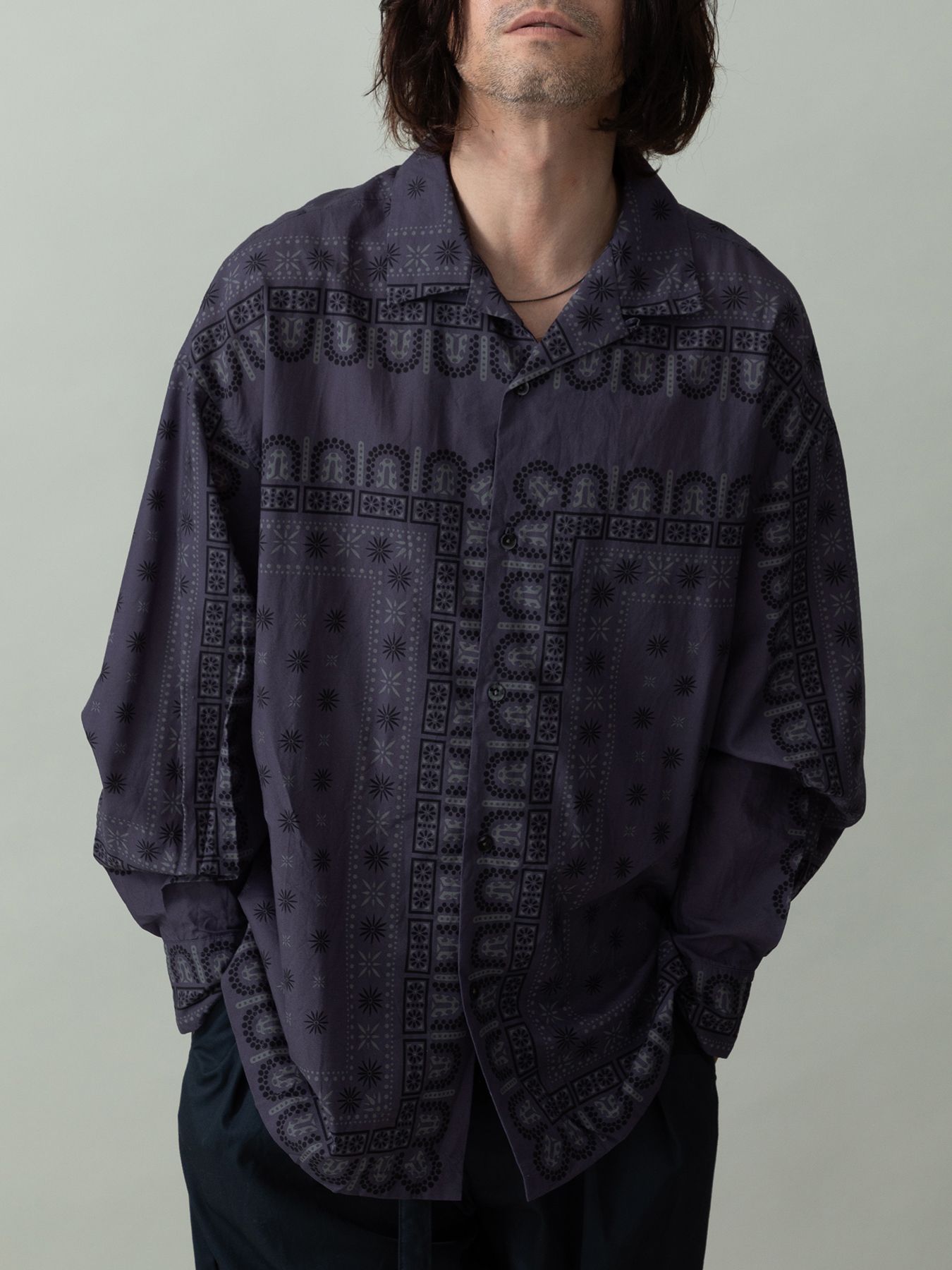 【予約品 2月1日(日) 締切】VINTAGEBANDANA SHIRTS / ヴインテージバンダナ柄 長袖シャツ / パープル