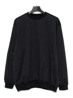 【予約品 9月27日(日) 締切】オーガニックコットン ハイゲージ 裏毛 断ち切り ロングスリーブ スエット / BLACK
