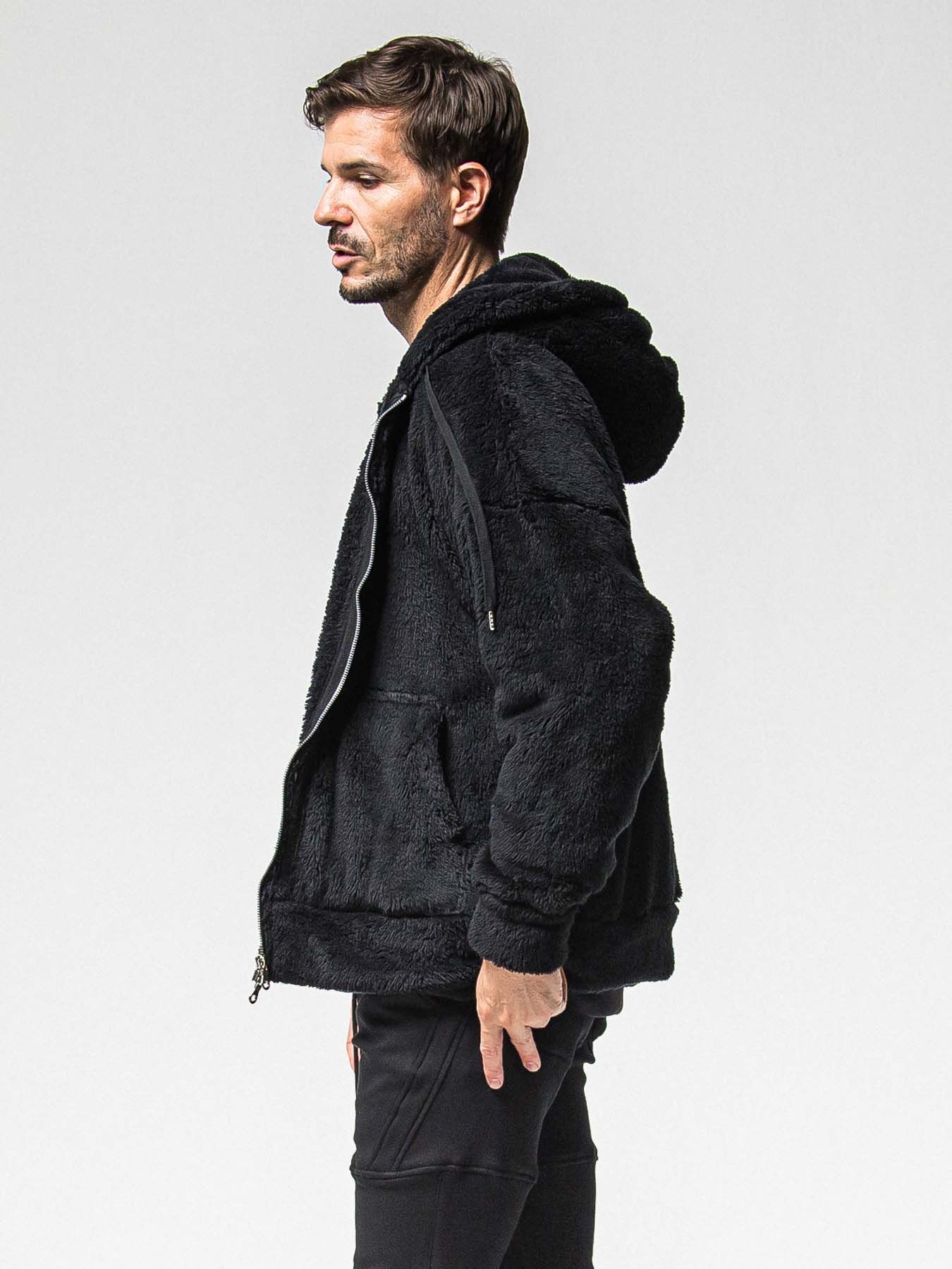 【予約品 】BOA ZIP LOOSE HOODIE / ボア ジップ ルーズフーディ / ブラック