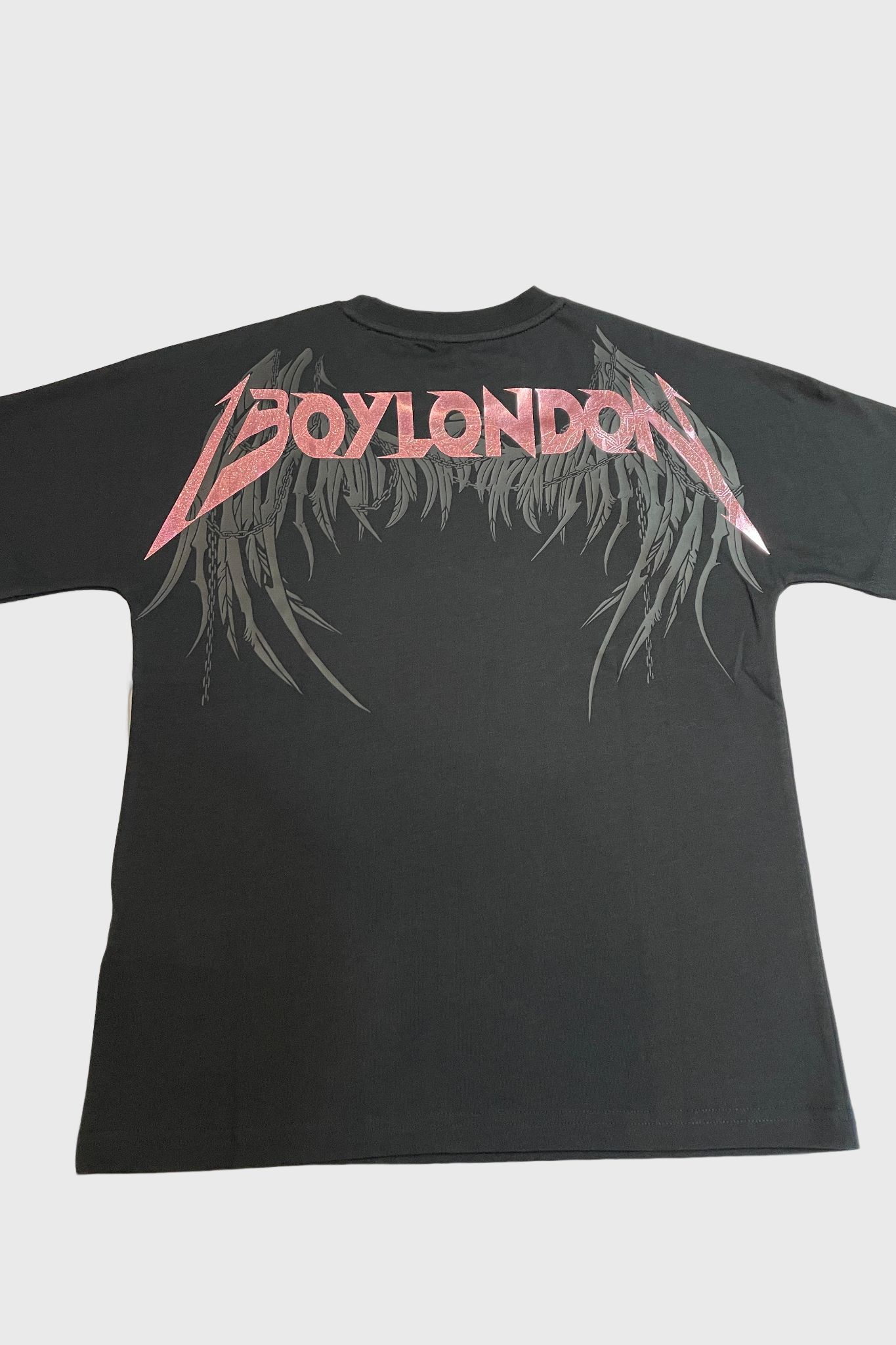 【Kids】 ピンクロゴプリントTシャツ / ブラック  【BOY LONDON】