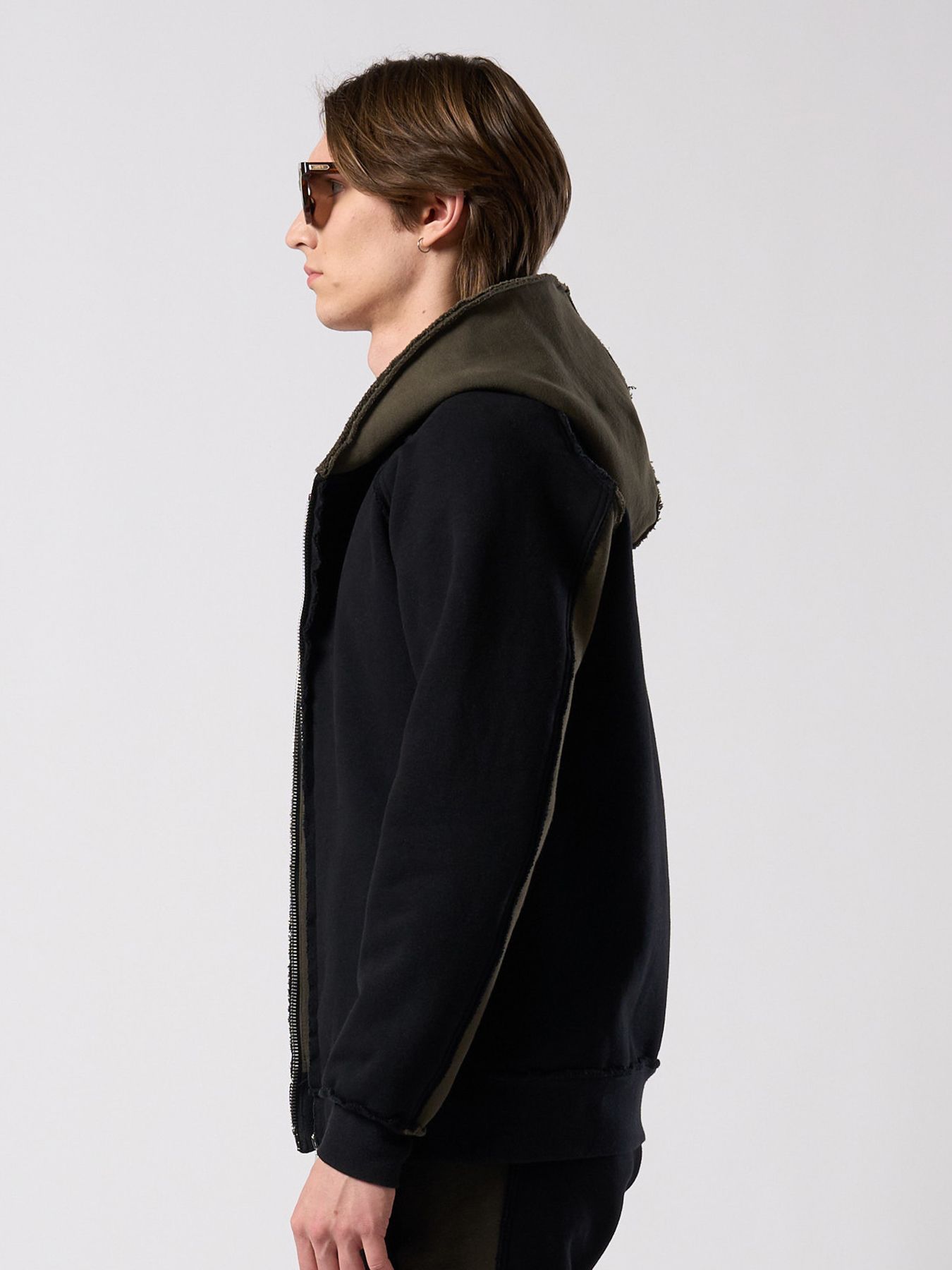 【予約品 4月19日(日) 18時締切】super urake parker / パーカー / ブラック×カーキ