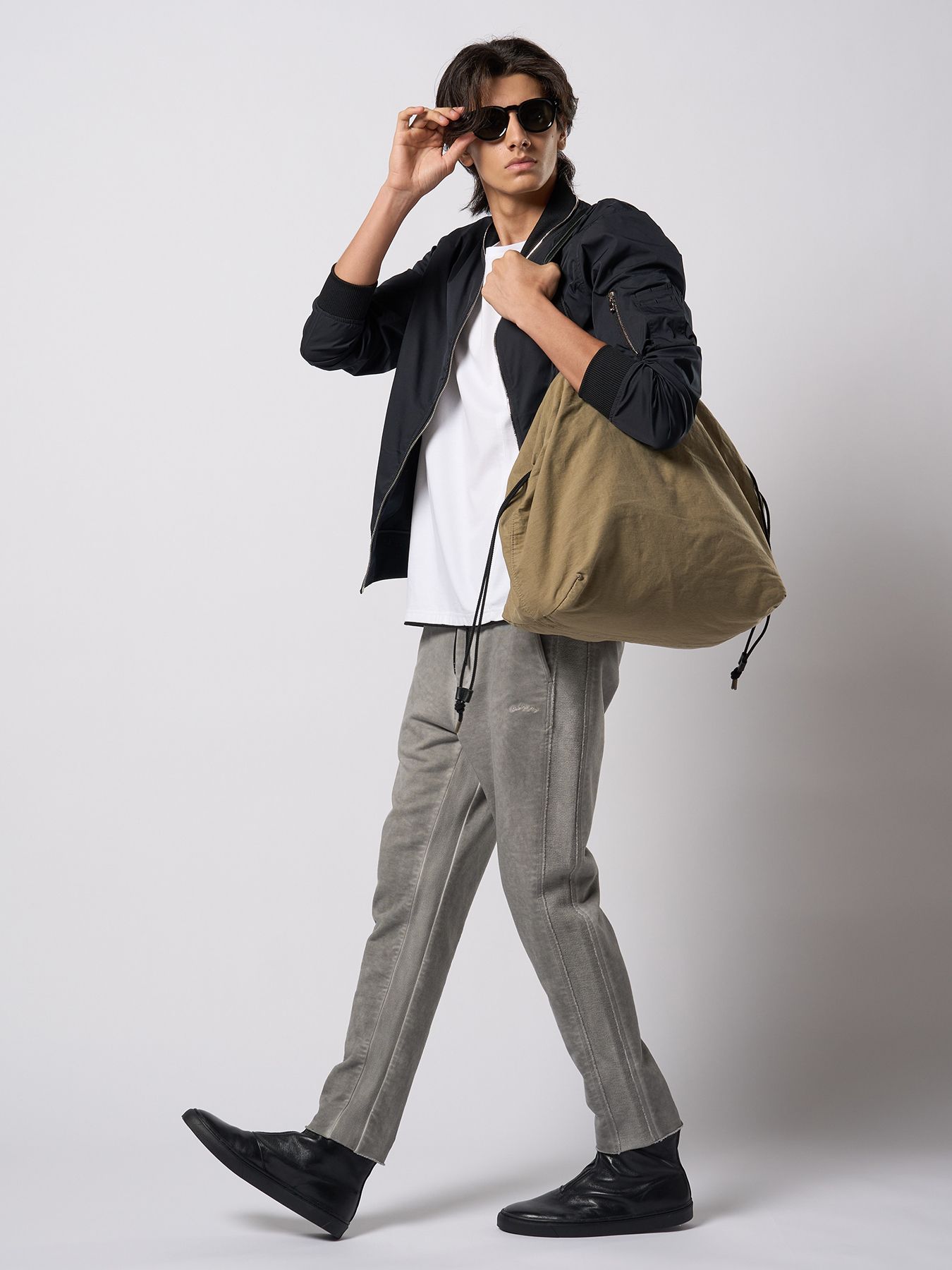 【予約品 9月23日(火) 締切】vintage drawstring tote bag / ヴィンテージ ドローストリング トートバッグ / ダルベージュ