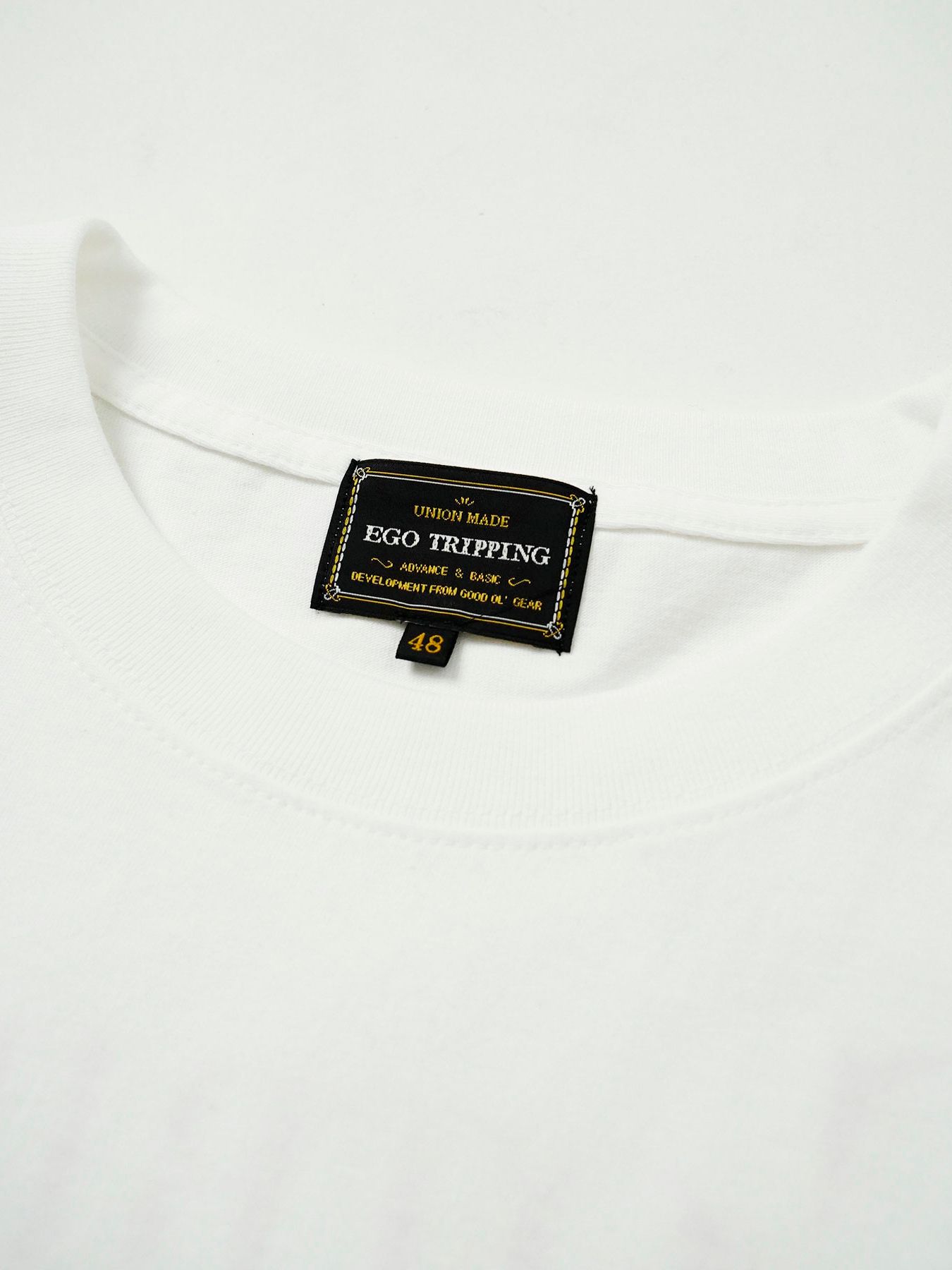 【予約品 11月9日(月) 締切】HEAVYOUNCE TEE Cw / ヘビーオンス バックプリントTシャツ / ホワイト×レッド