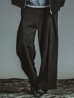 クロスタックワイドトラウザーズブラック【NOID.】