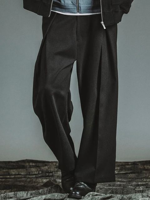 クロスタックワイドトラウザーズブラック【NOID.】