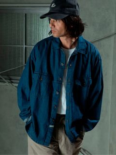 【予約品 11月9日(月) 締切】MILITARYSHIRT Denim / デニムミリタリーシャツ / インディゴ×金茶ステッチ