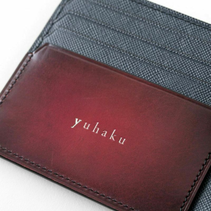 二つ折り財布 イタリア産ベビーカーフ × 国産牛革 WINE商品番号 YVP132【 yuhaku】