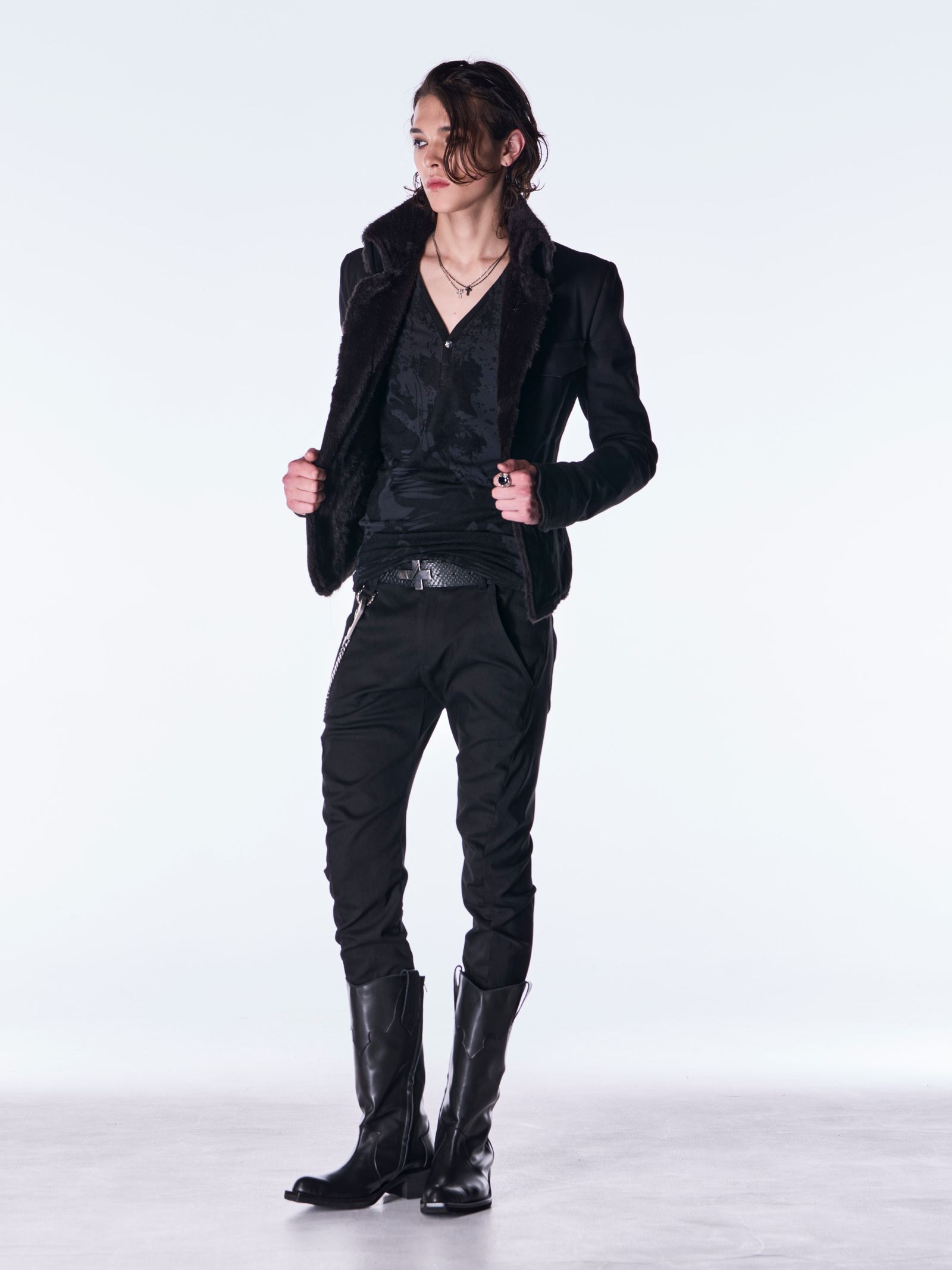 【予約品 6月29日(月) 締切】Cow Hide Western Boots / ウエスタンブーツ / ブラック