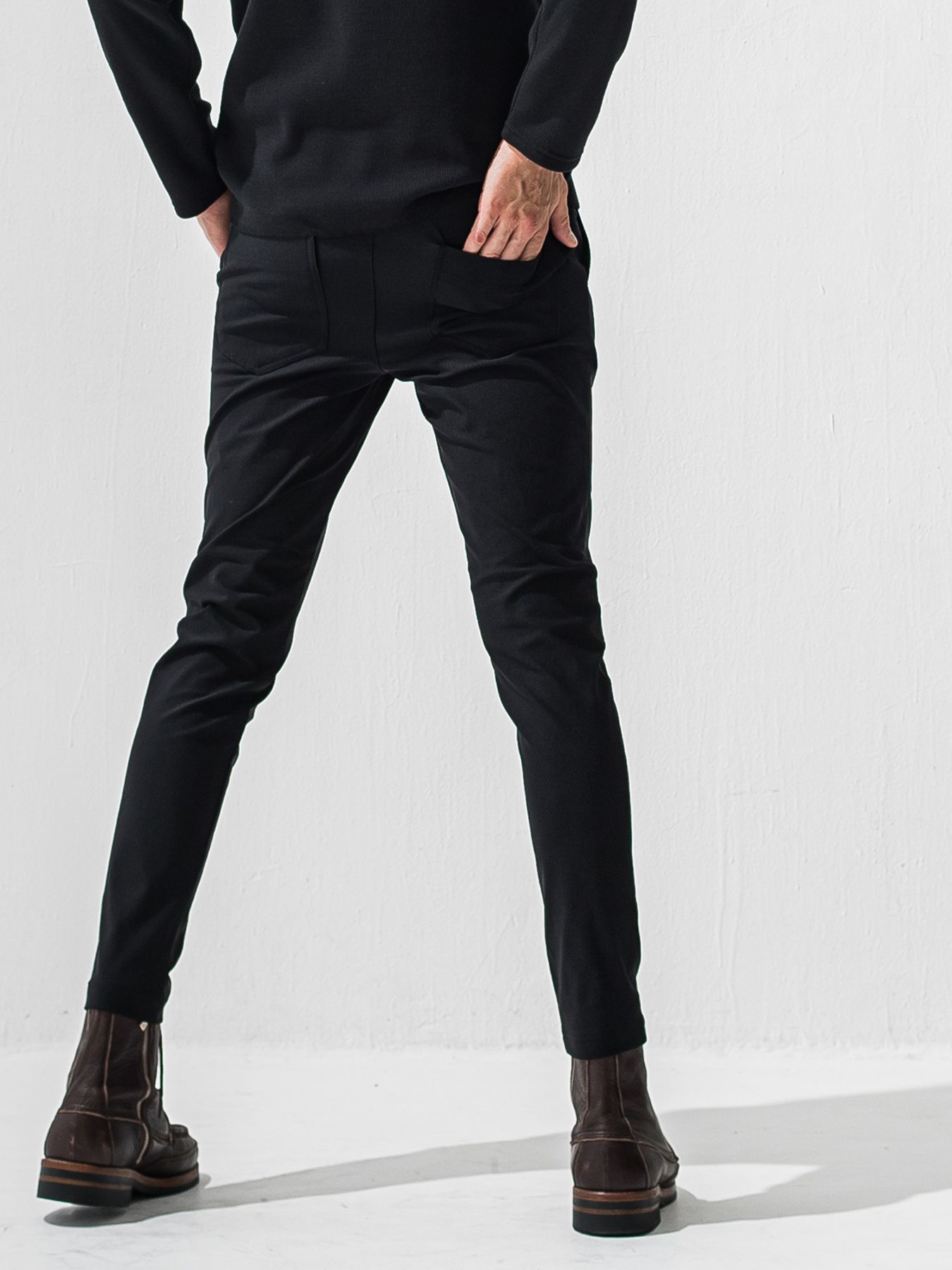 【予約品】CHRIS EASY HEAT TUCK PANTS / 裏起毛 ワンタックイージーパンツ / ブラック