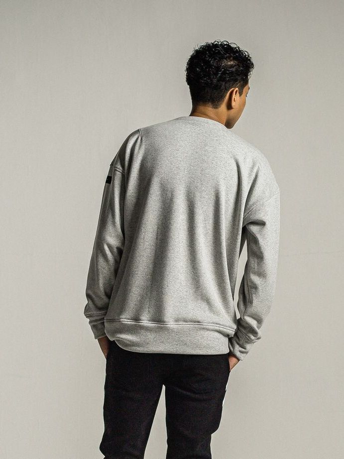 《予約9月1日18時締め》 RC chenille velours fleece drop trainer  / ルーズトレーナー / グレー