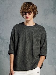 【予約品 1月25日(日) 締切】jacquard summer knit H/S / ジャガード サマーニット ハーフスリーブ / ブラック