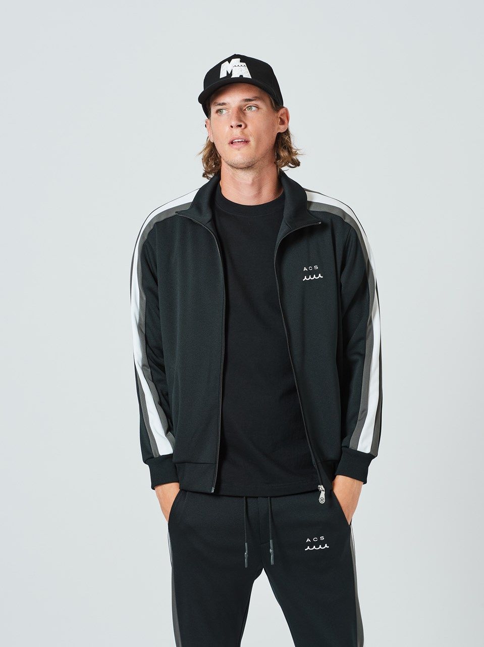 muta Track Jacket / トラックジャケット / ブラック 【Acanthus×muta】