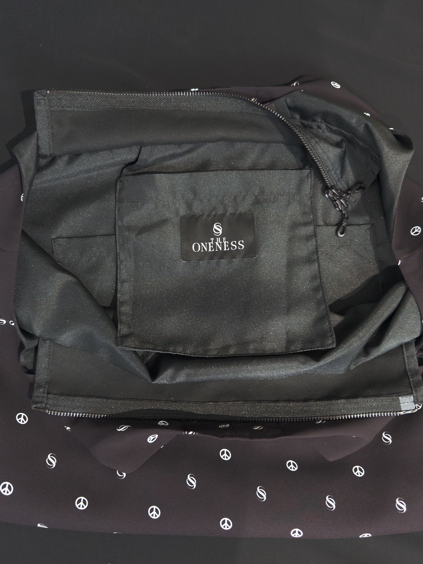 【予約品 4月26日(日) 締切】Peace Dot Shoulder Tote Bag / ピースドット ショルダートートバッグ / ブラック