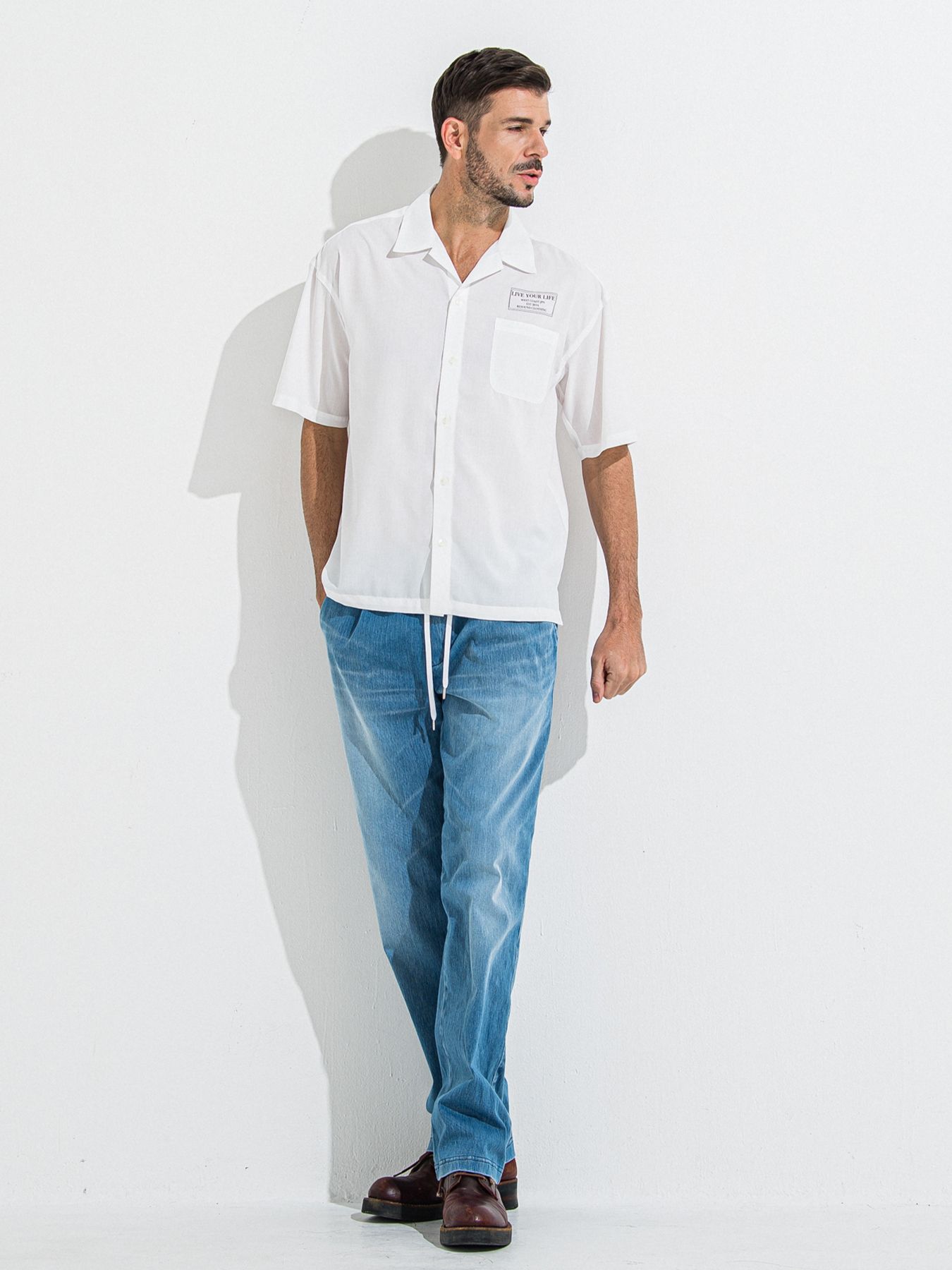 DENIM JERSEY WIDE PT / デニムジャージワイドパンツ / ライトインディゴ