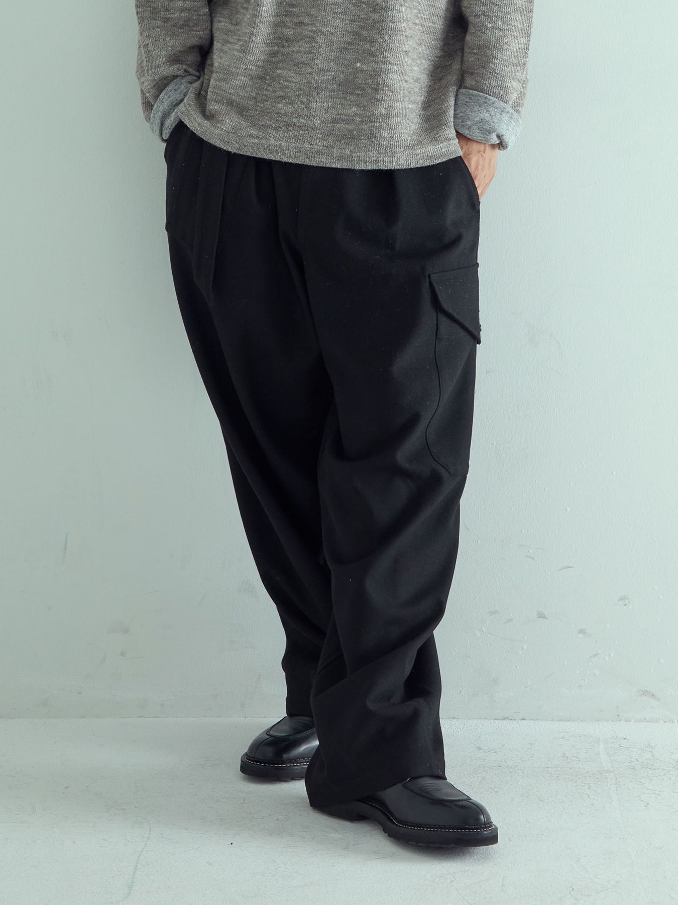 【予約品 】WOOLPILOTPANTS / ウールミリタリーパンツ / ブラック