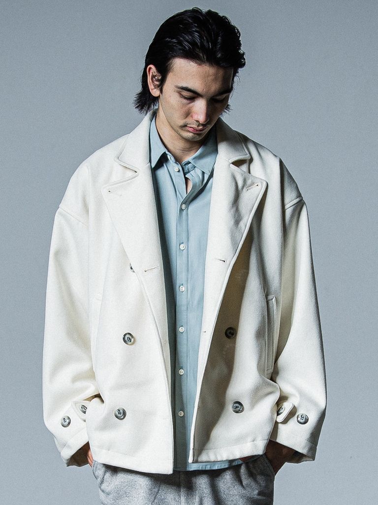 《予約品》 MELTON OVER PCOAT / コートジャケット / オフホワイト