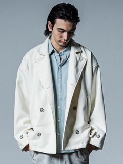 《予約品》 MELTON OVER PCOAT / コートジャケット / オフホワイト