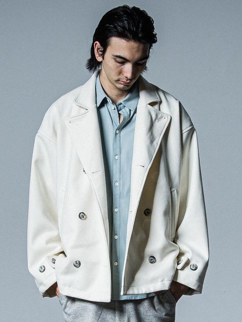 《予約品》 MELTON OVER PCOAT / コートジャケット / オフホワイト