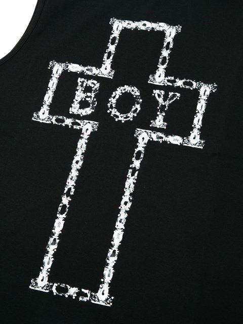 BOY CROSS MOTIFSLEEVELESS SHIRT / ノースリーブTシャツ / ブラック 【BOY LONDON】