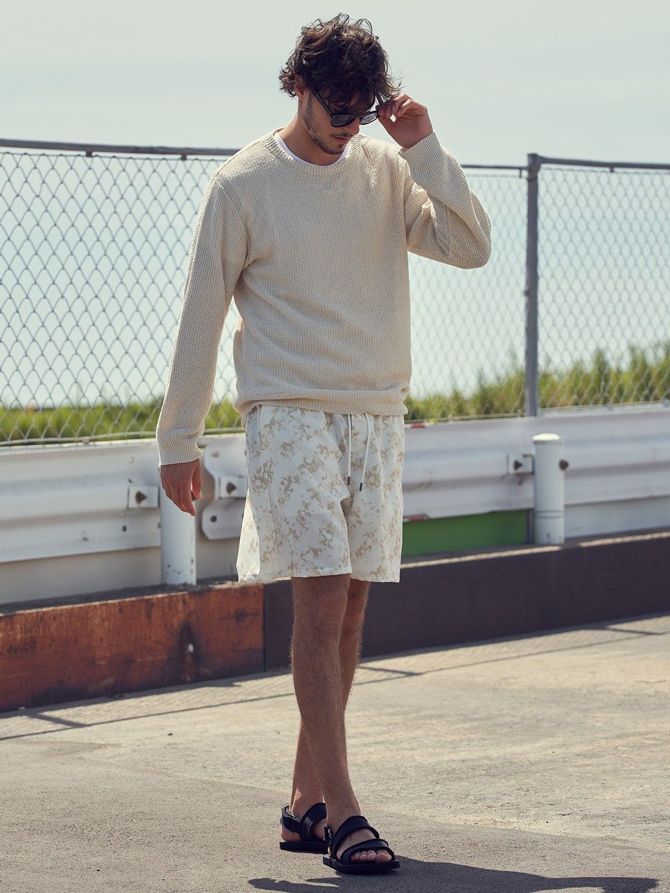《予約品》 boucle summer knit  / サマーニット / ホワイト