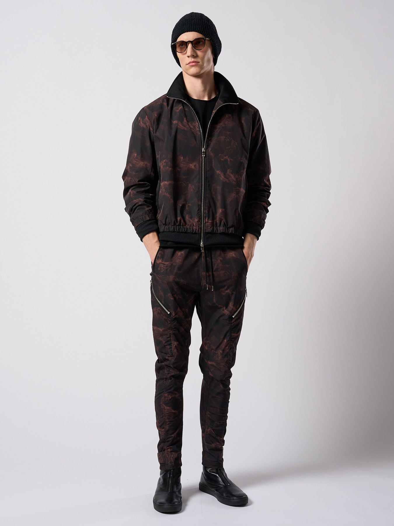 【予約品 4月19日(日) 18時締切】puckering banana teck pants / パッカリング バナナ テックパンツ / スモークプリント