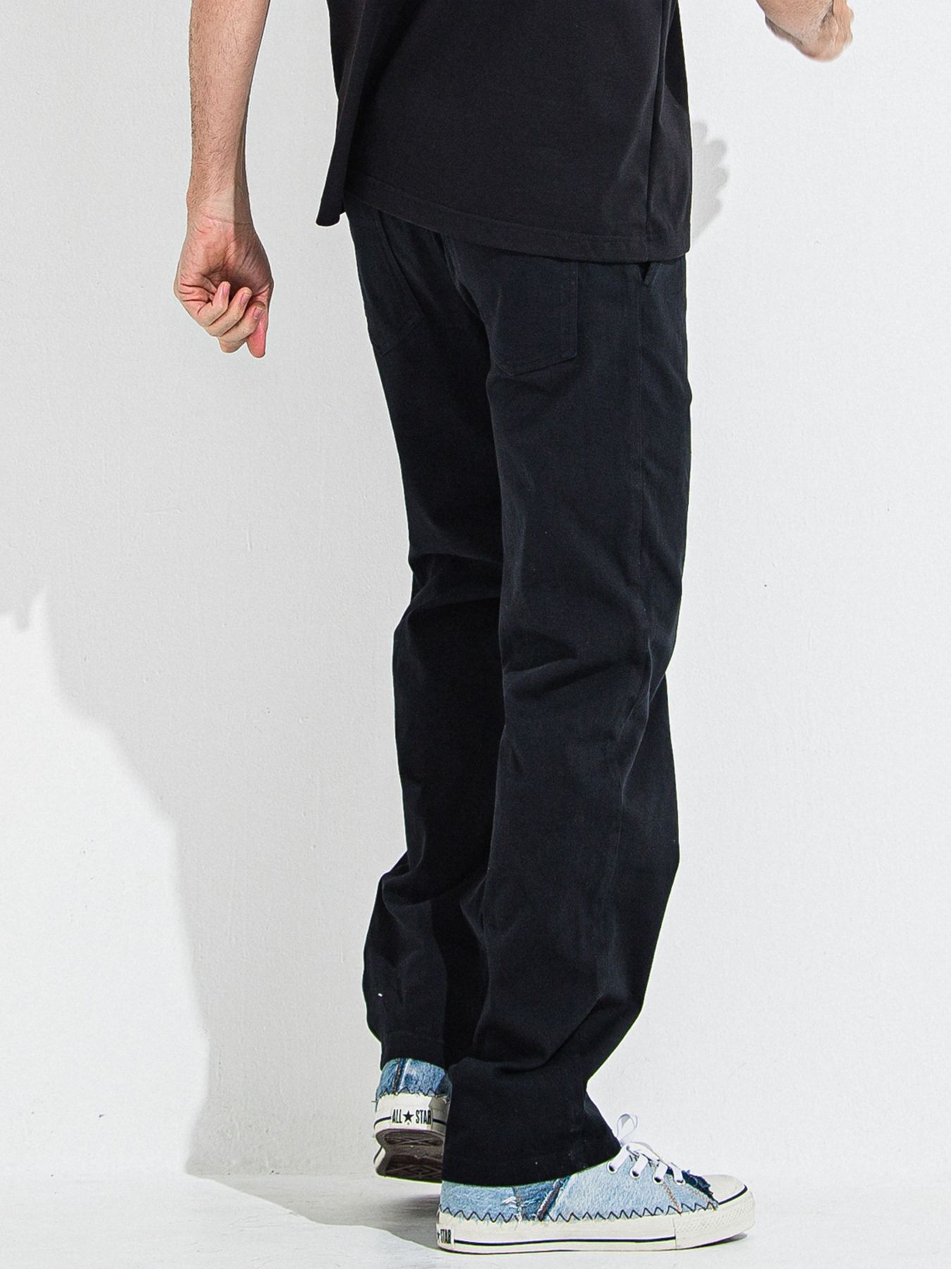 【予約品 】DENIM JERSEY WIDE PT / デニムジャージワイドパンツ / ブラック