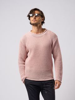 【予約品9月19日 10時締め】 GIMA roll crew knit / クルーネックニット / ピンク