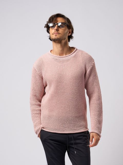 【予約品9月19日 10時締め】 GIMA roll crew knit / クルーネックニット / ピンク