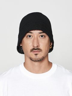 【予約品 10月9日(木) 締切】muta Mesh Knit Bucket Hat / ニットバケットハット / ブラック【Acanthus × muta MARINE】