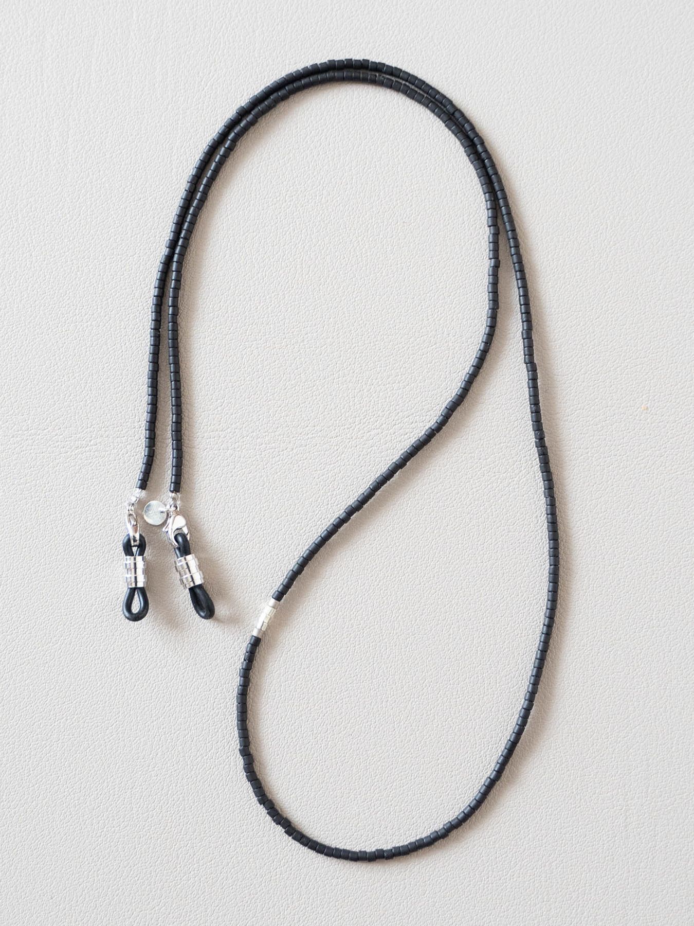《予約品》 BEADS GLASS CORD&NECKLACE / グラスコード&ネックレス / ブラック 【Iroquois.SENTI】