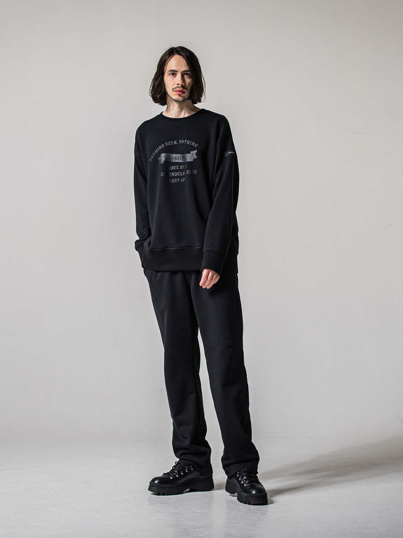 【予約品 11月16日(日) 締切】HF URAKE WIDE TUCK PANTS / 裏毛 セミワイドシルエット ワンタック イージーパンツ / ブラック