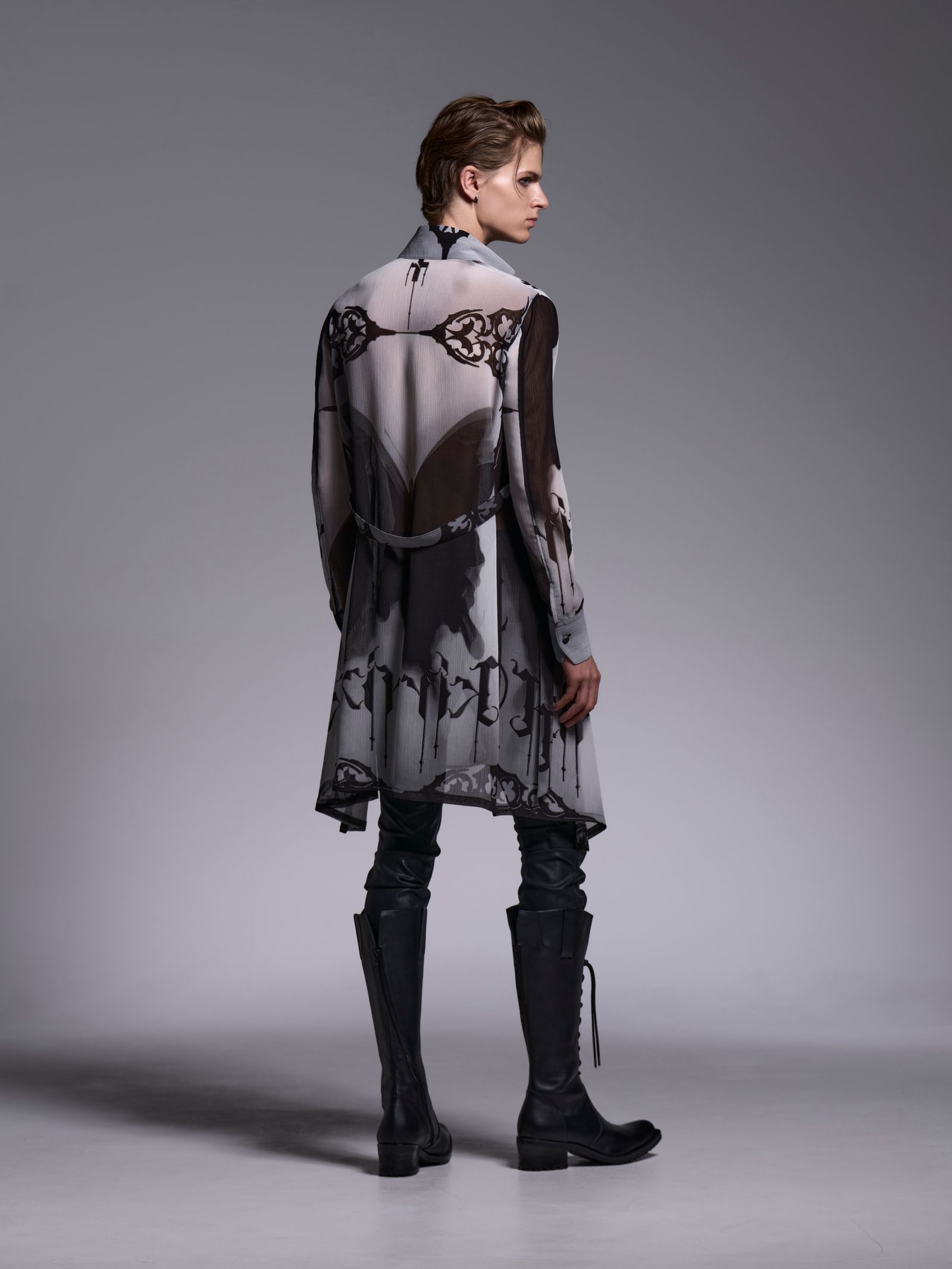 【予約品 1月4日(日) 締切】Flare Shirt / フレアシャツ / ブラック&グレー