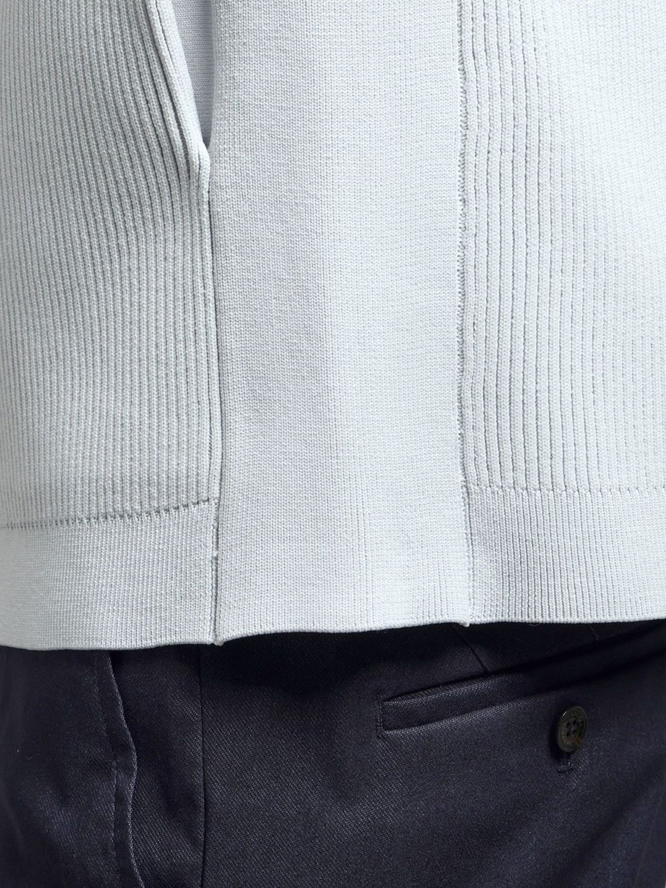 フルジップスタンドニットブルゾン / ライトグレー 【HIDEAWAYS BLACK】