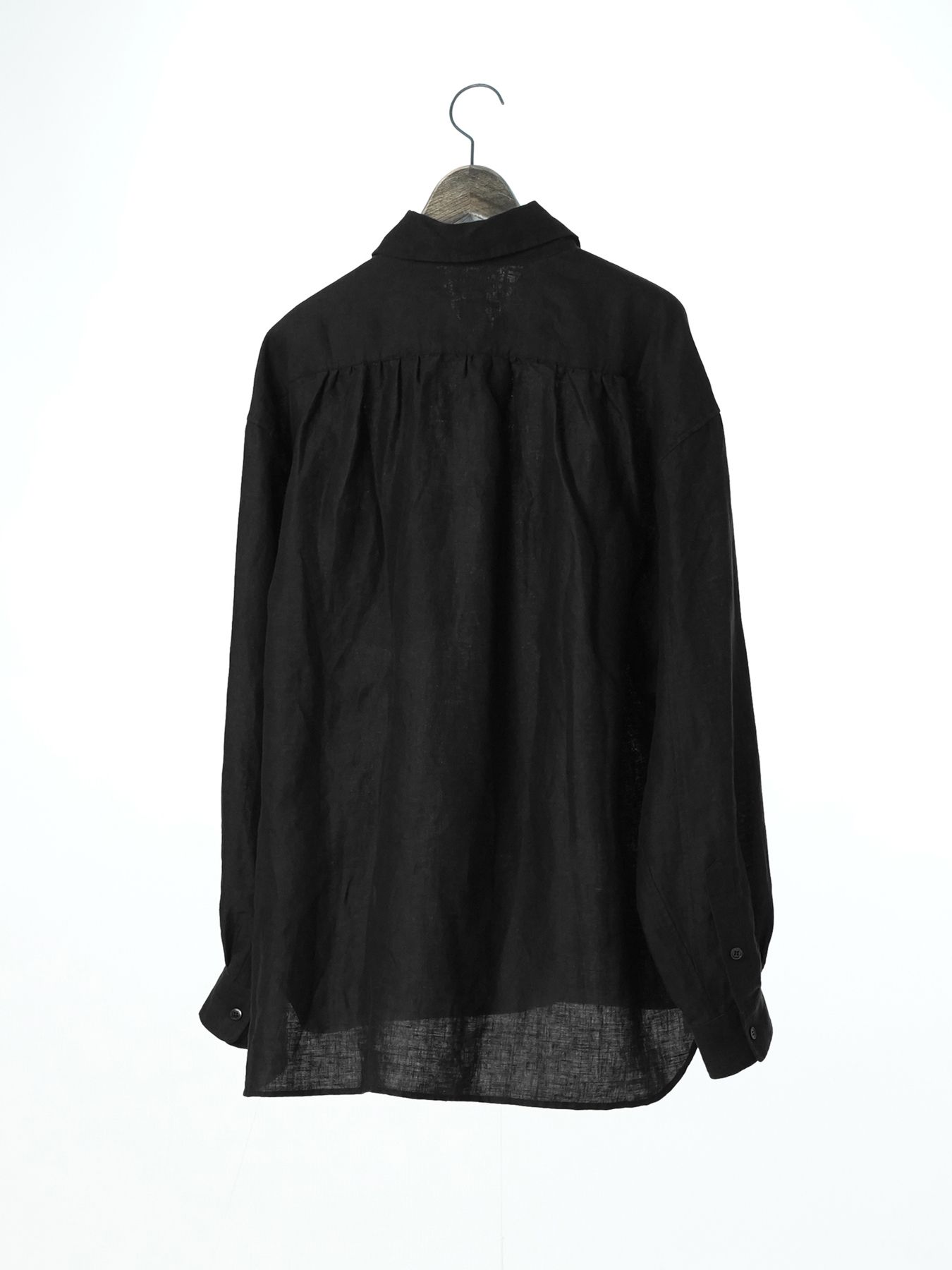 【予約品 2月1日(日) 締切】GATHERLINEN SHIRTS / リネンシャツ / ブラック