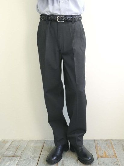 TC オフィサーパンツ 2タックチャコールグレーmade in Japan 【BROOKYM OVERALL】