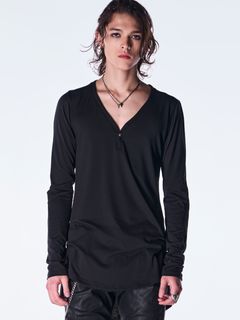 【予約品 6月29日(月) 締切】BEATENJIKU Henry Neck T-Shirt / ヘンリーネック Tシャツ / ブラック