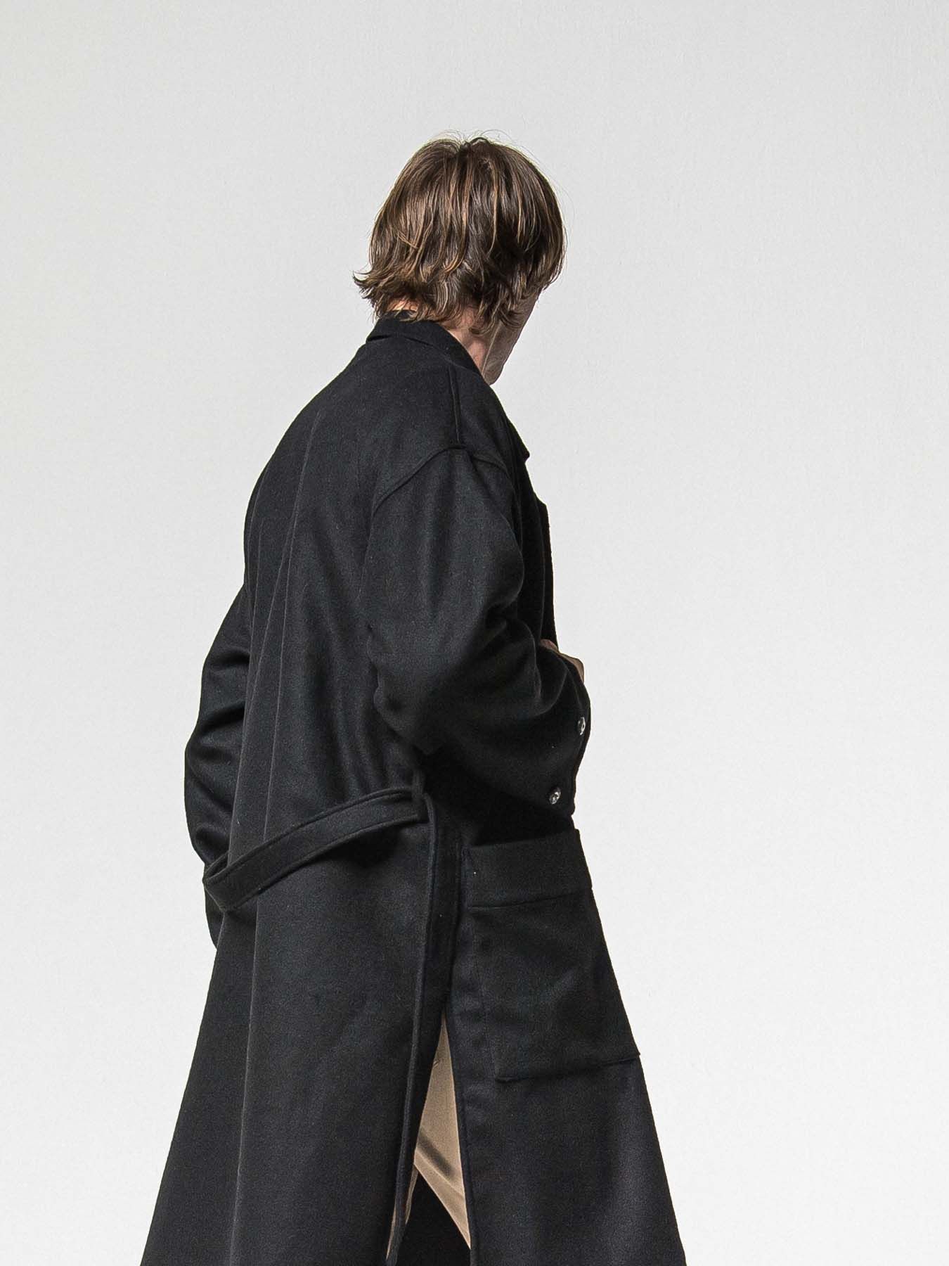 【予約品 】GOWN OVER COAT / ガウンオーバーコート / ブラック