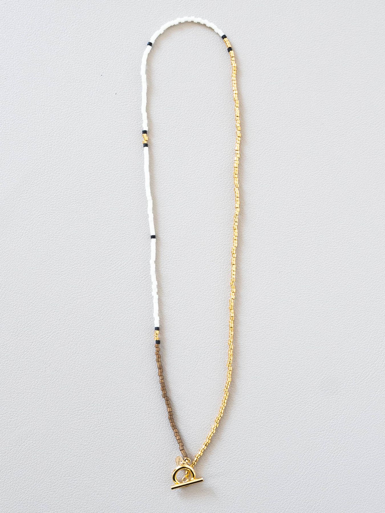 《予約品》 BEADS NECKLACE / ネックレス / ホワイト・ゴールド 【Iroquois.SENTI】
