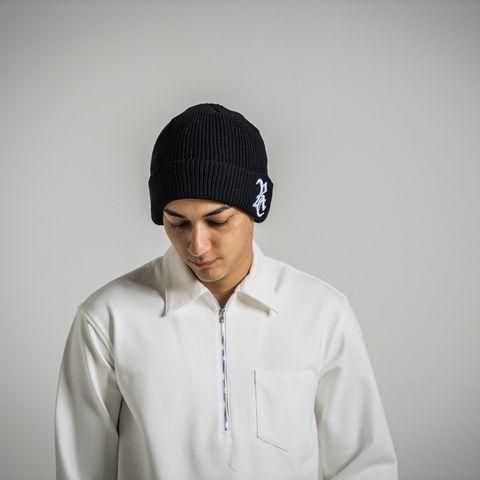 COTTON knit cap / ニットキャップ / ブラック・ホワイト