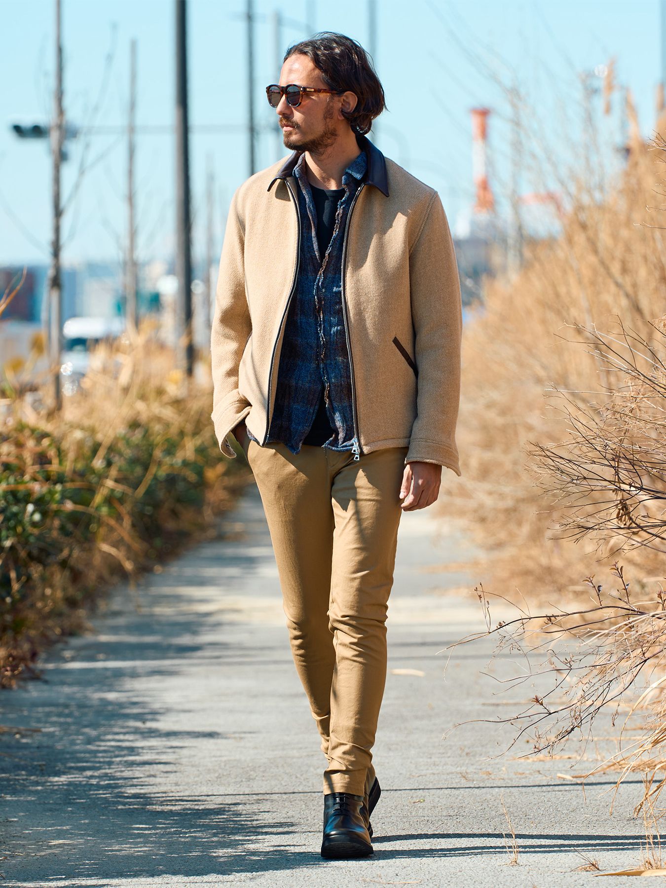 【予約品 】classical tweed zip blouson / クラシックツイード ジップブルゾン / ベージュ