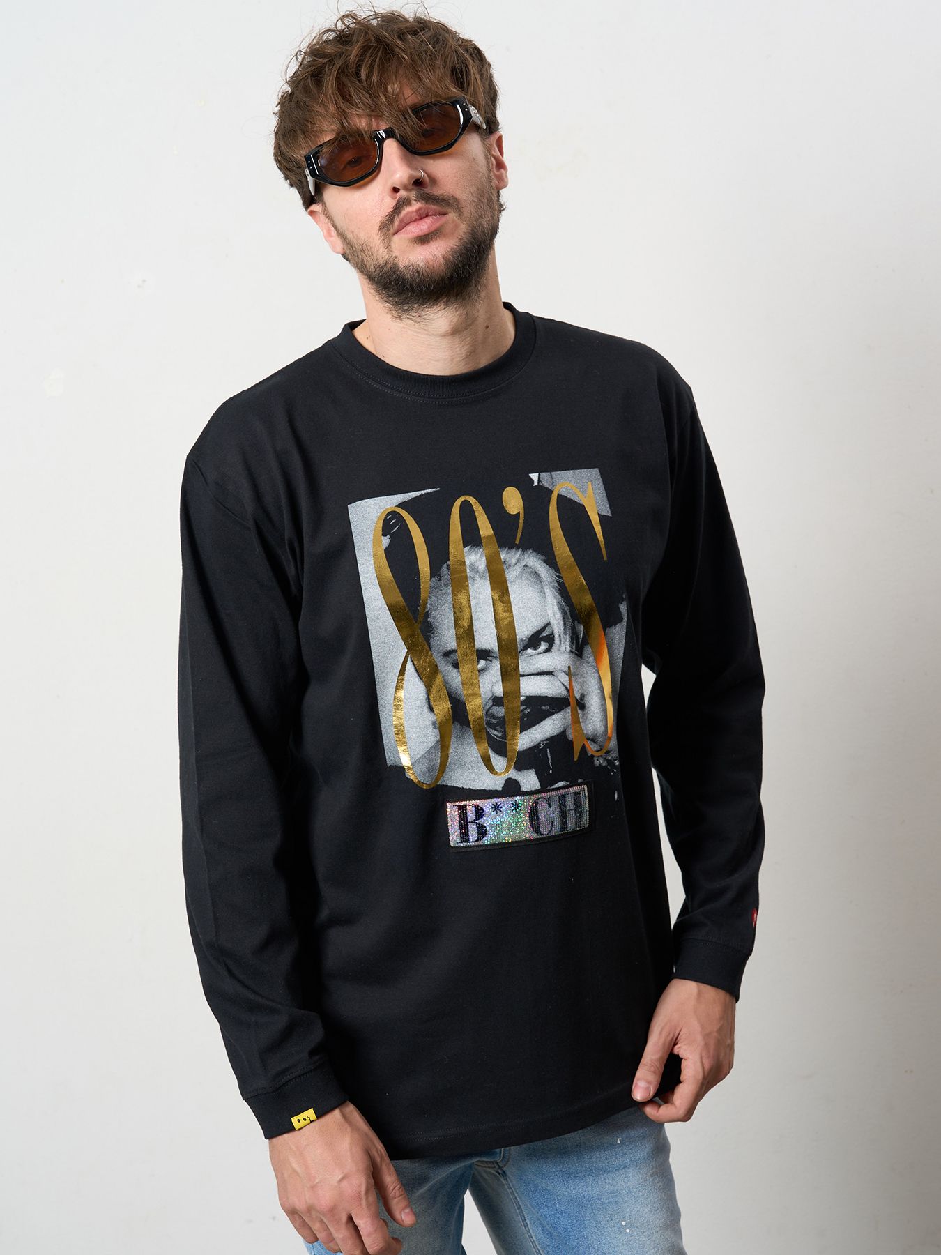 【予約品 5月8日(木) AM10時 締切】 5.6ozコットン天竺 80S QUEEN シークインLS Tシャツ / ブラック