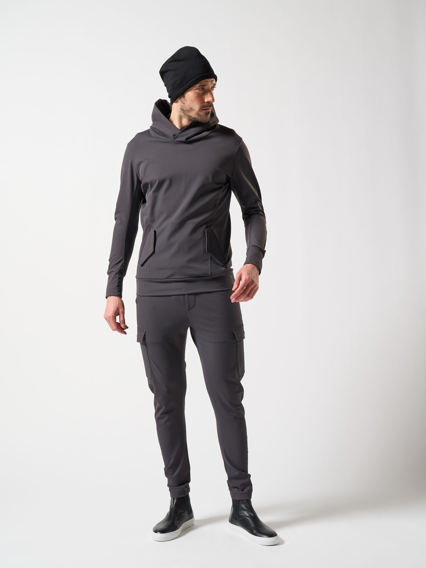 【予約品】 3D banana slim cargo / スリムカーゴパンツ / ダークグレー